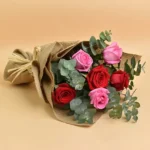 Beauty Bouquet: 3 Pink and 3 Red Roses