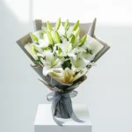 Beautiful Lilies: Elegance in Every Petal Bouquet | Mesmerizing White Lily Arrangement