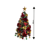 Artificial Christmas Tree with Red Ornaments, Christmas Balls & Lights