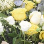 Sunlit Symphony Bouquet: Classic Freestyle with Roses and Eucalyptus