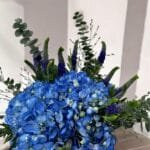 Fresh Hydrangea & Veronica Arrangement with Lemon Accents