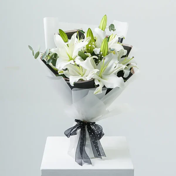 Charming White Lilies Bouquet