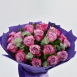 Eternal Beauty: Bouquet of 20 Purple Roses
