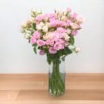 Lady Pink Delight: Mixed Spray Rose Pink in Cylinder Glass Vase | Classic Vase Arrangement