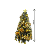 Artificial Christmas Tree with Gold Ornaments, Balls & Lights
