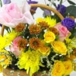 Vibrant Floral Symphony in a Native Basket
