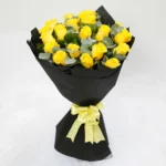 Sunshine Elegance: 20 Yellow Roses Bouquet