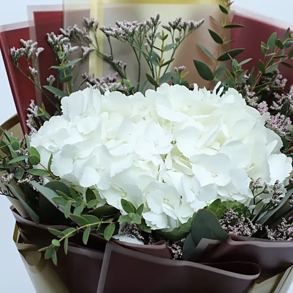 White Hydrangea Elegance: A Bouquet of Purity