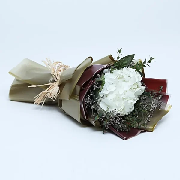 White Hydrangea Elegance: A Bouquet of Purity